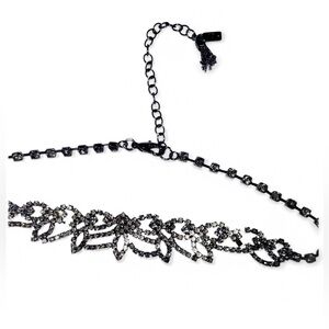 Simply Vera Wang Jet Black Rhinestones Choker Necklace. 13-17 inches